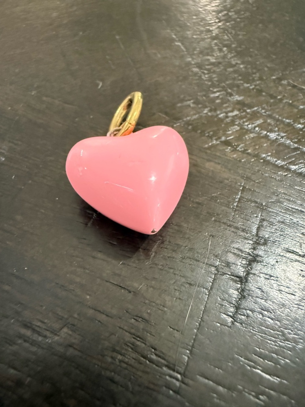 Roxanne Assoulin Pink Heart Charm Pendant with Gold Ring